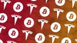 pattern of tesla and bitcoin logos