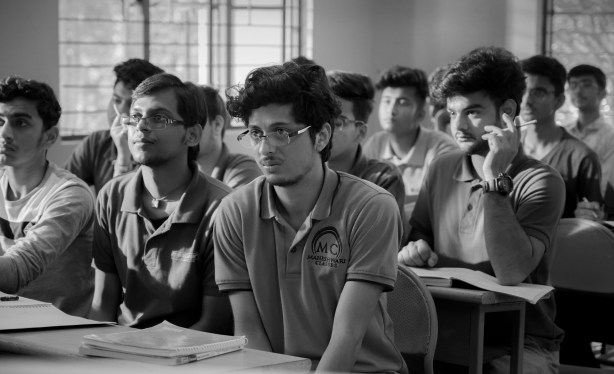 classroom full of young adult male students