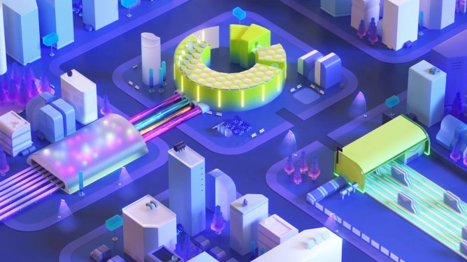 3d animated cityscape