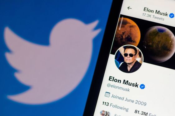 Photo illustration of Elon Musk on the social network Twitter.