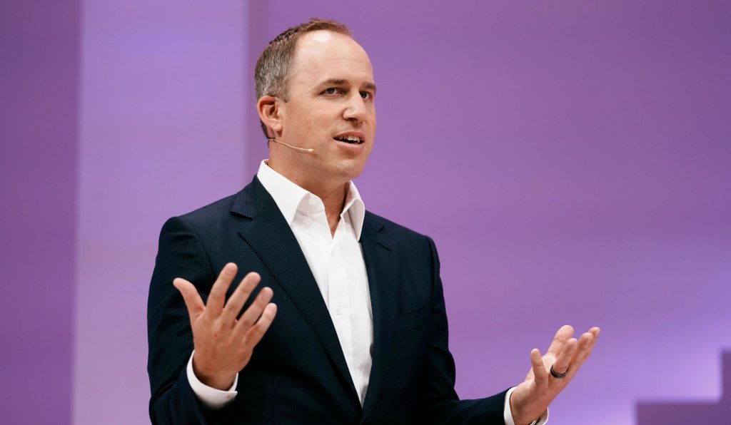 Co-CEO of Salesforce, Bret Taylor, speaks at the Vivatech show in Paris, France, June 15, 2022. (AP Photo/Thibault Camus)