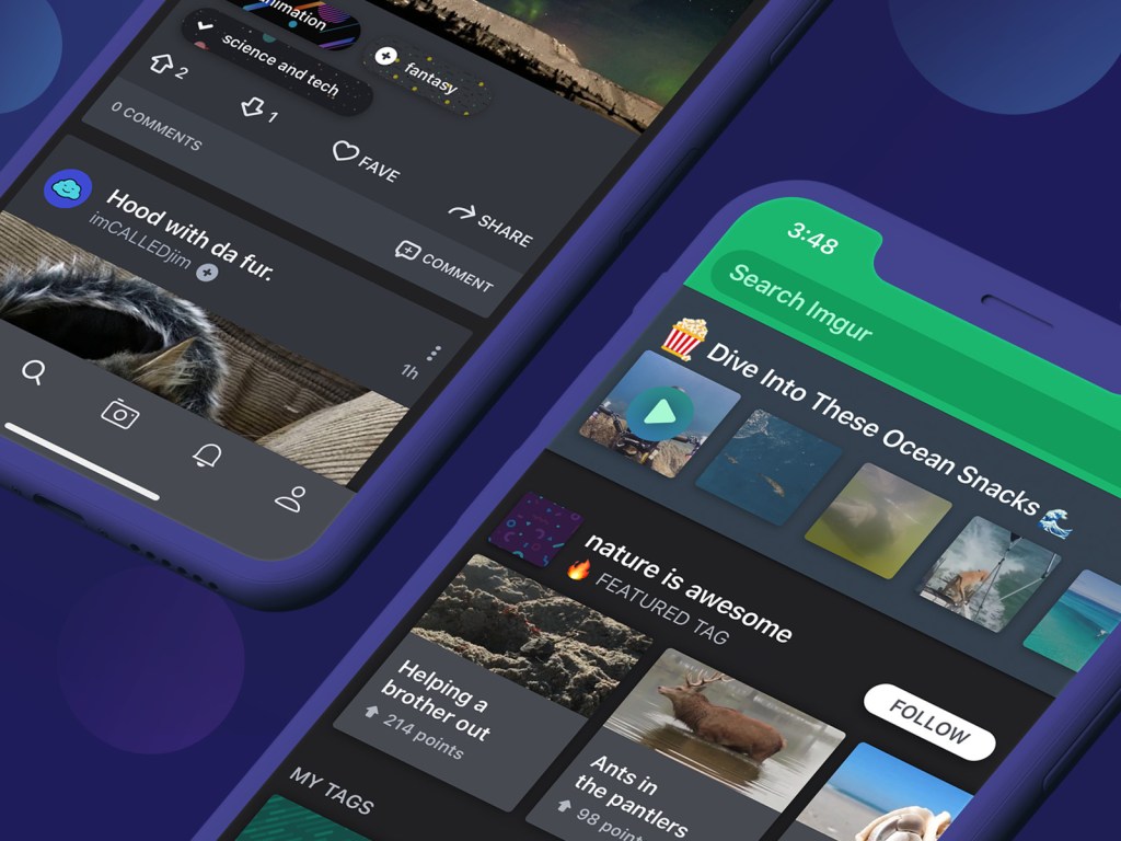 Imgur displayed on smartphones
