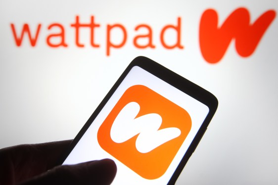 Wattpad logo on a phone