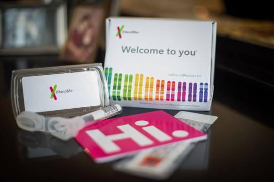 A 23andMe Ancestry + Traits Service DNA kit arranged in Dobbs Ferry, New York, U.S., on on Sunday, Jan. 31, 2021. Consumer DNA-testing company&nbsp;23andMe Inc.&nbsp;is in talks to go public through a roughly $4 billion deal with&nbsp;VG Acquisition Corp., a special purpose acquisition company founded by billionaire&nbsp;Richard Branson, according to people familiar with the matter. Photographer: Tiffany Hagler-Geard/Bloomberg via Getty Images
