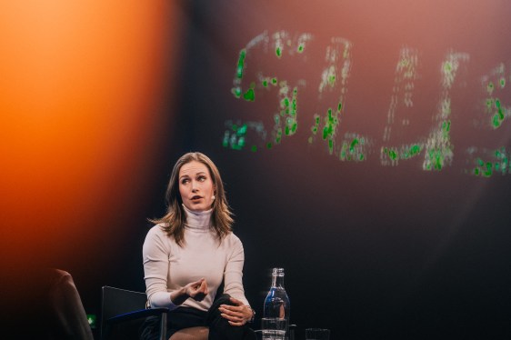 Sanna Marin onstage at Slush