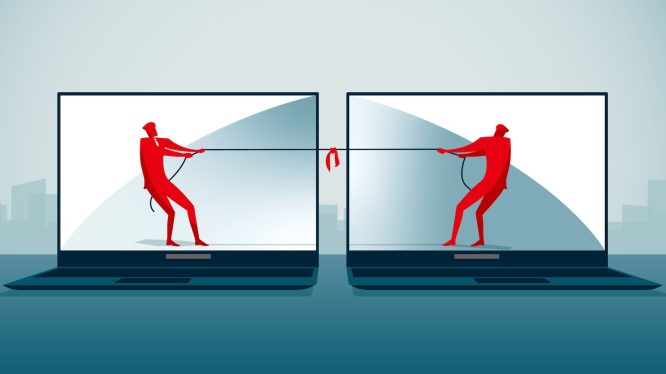 Concept illustration depicting struggle