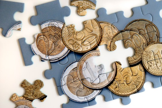 Puzzle with euro coins