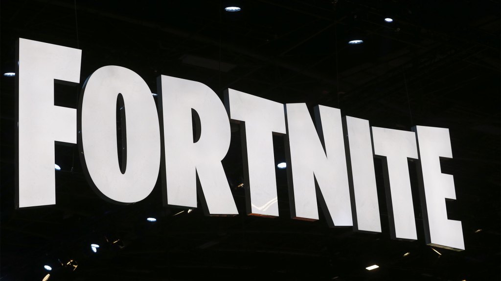 The logo of the video game" Fortnite is displayed during the 'Paris Games Week' on October 25, 2018 in Paris, France.
