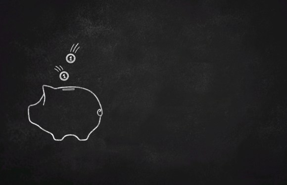 illustration of a piggy bank on a chalkboard