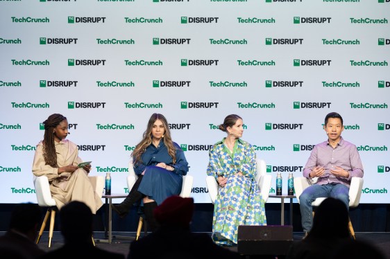 Dr. Heather Doshay Partner, People + Talent of SignalFire, Lauren Illovsky of CapitalG, Roger CEO of Comprehensive.io, on stage at TechCrunch Disrupt 2024.