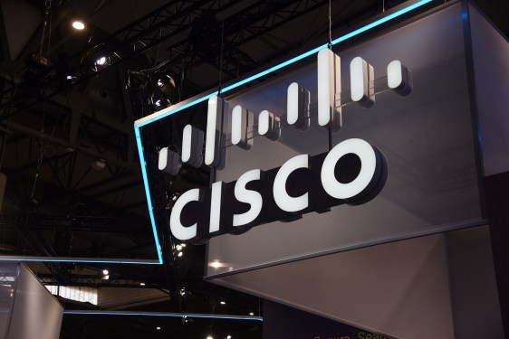 The CISCO brand logo during the Mobile World Congress Barcelona 2023.