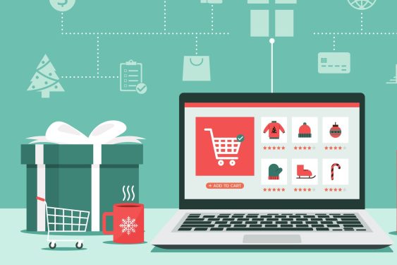 Christmas online shopping concept