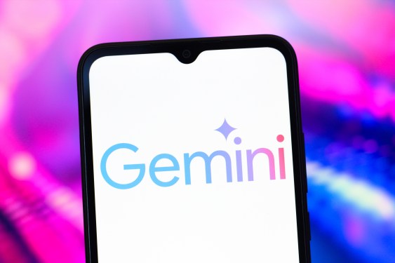 The Google Gemini AI logo is seen displayed on a smartphone screen.