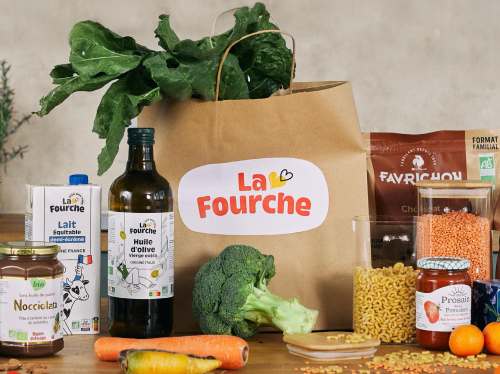 La Fourche bag and grocery items on table