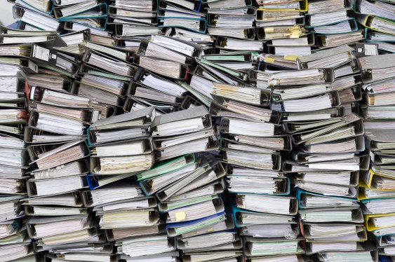 stacks of full binders