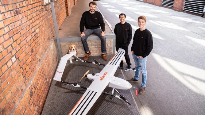 Beagle founders with drone