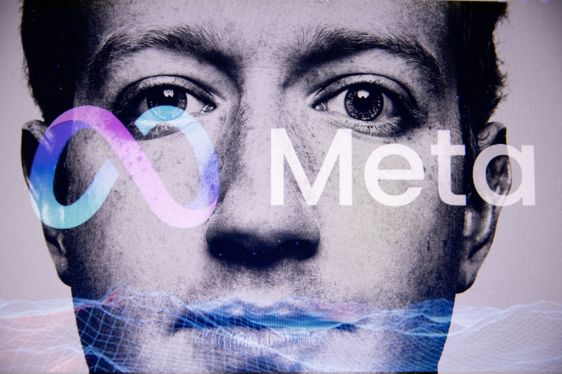 Mark Zuckerberg photo with Meta logo overlay