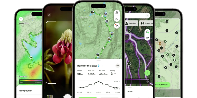 AllTrails app on mobile screens