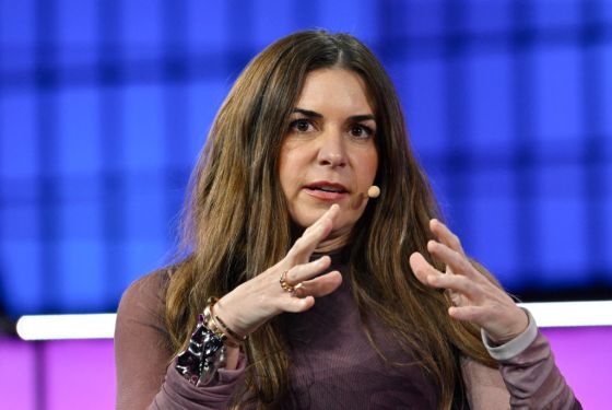 LISBON, PORTUGAL - NOVEMBER 13: Sarah Franklin, CEO, Lattice, delivers remarks while discussing with Lidiane Jones, CEO Bumble, and Danielle Belton, Editor-in-Chief The Huffington Post, about "So you’re the new CEO?" at Center Stage during the second day of Web Summit on November 13, 2024 in Lisbon, Portugal. The annual conference brings together founders and CEOs of technology companies, as well as policymakers, to discuss the future of the Web. This year runs from November 11 to November 14. The 2024 event announced that has officially sold out its Lisbon flagship event with more than 70,000 attendees, a record breaking 3,000 exhibiting companies, 1,000 investors and 2,000 global media. This year's Web Summit marks the comeback of Paddy Cosgrave, CEO and co-founder of the event, who had resigned in 2023 and was replaced by Katherine Maher. Ms. Maher left after three months and, in April 2024, Cosgrave decided to return as CEO. (Photo by Horacio Villalobos#Corbis/Getty Images)