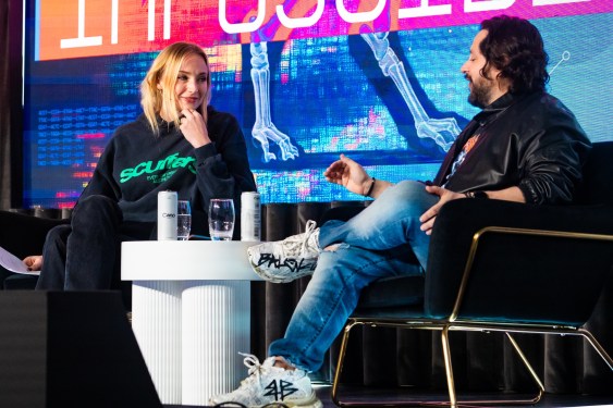 Sophie Turner and Ben Lamm take part in the Fireside Chat Engineering The Impossible at Truman Brewery during SXSW London 2025