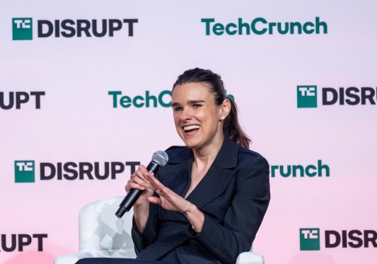 a photo of Christina Cacioppo on stage at TechCrunch Disrupt 2024