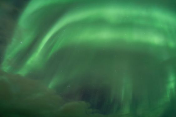 The Aurora Borealis, commonly known as the Northern Lights, are seen in the sky above Alta, Norway.