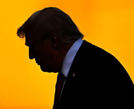 silhouette of U.S. President Donald Trump