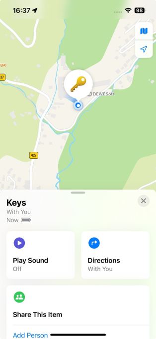 Find Chipolo devices in Apple's Find My app
