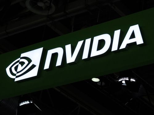 the NVIDIA booth at the 3rd China International Supply Chain Expo in Beijing, China, on July 20, 2025