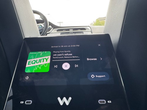 Listening to TechCrunch's flagship podcast in a Waymo.