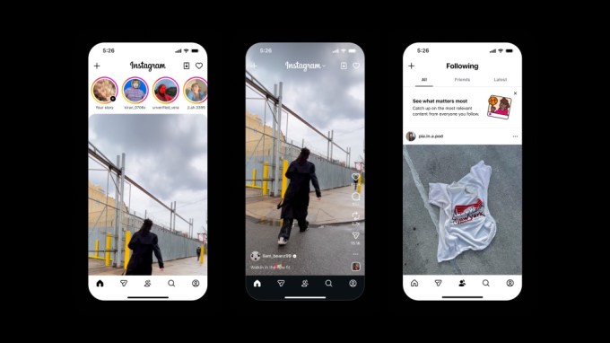 An Array of screenshots showing new interface of Instagram that is being tested in select countries where users will land on the Reels page as soon as they open the app. 