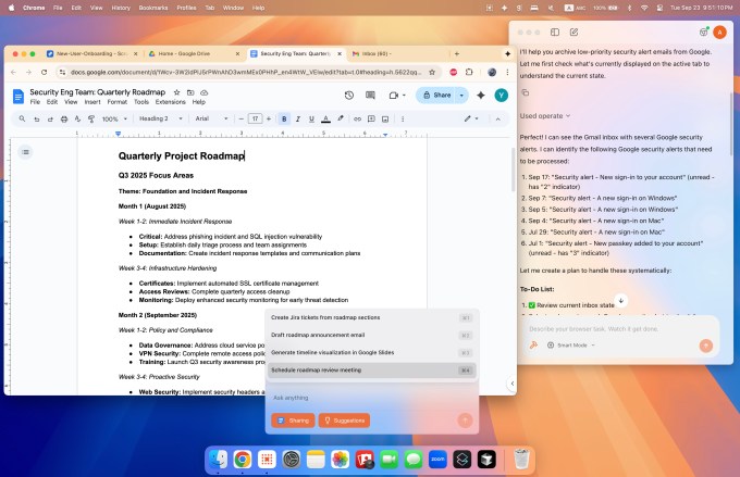 A screenshot showing Composite helping a user get through tasks using AI agents.
