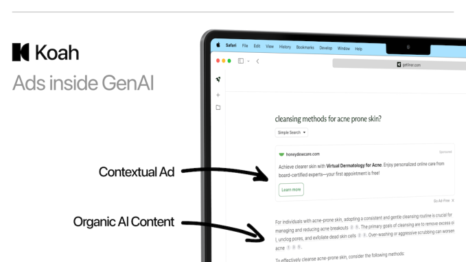 A sample Koah ad for acne wash