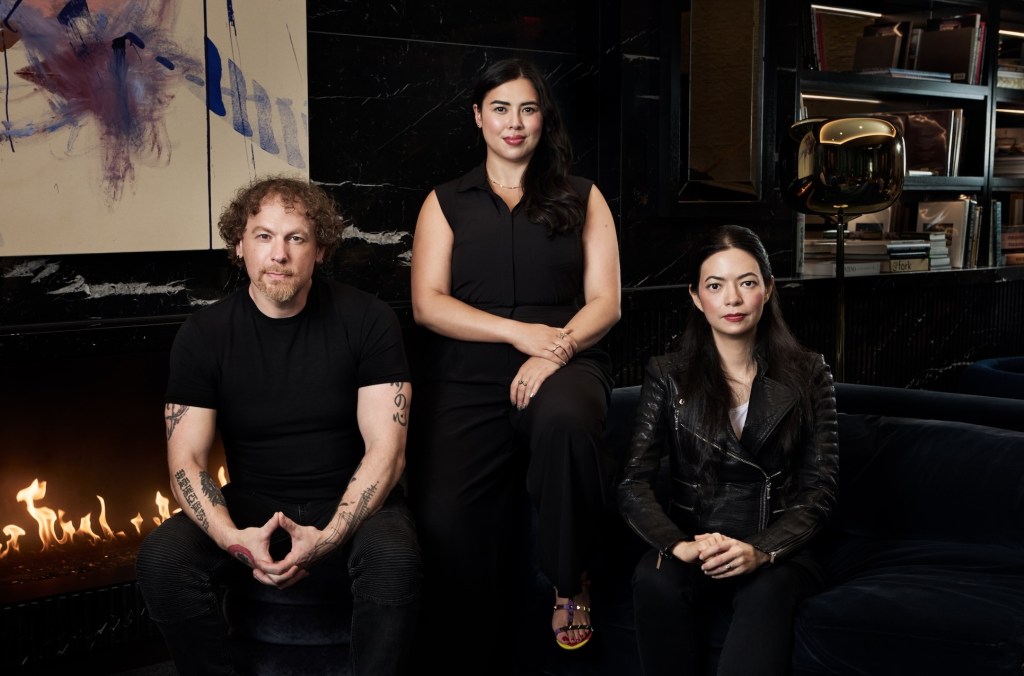 Unit 221B's top team photo, featuring (left to right) Lance James, May Chen-Contino, and Allison Nixon